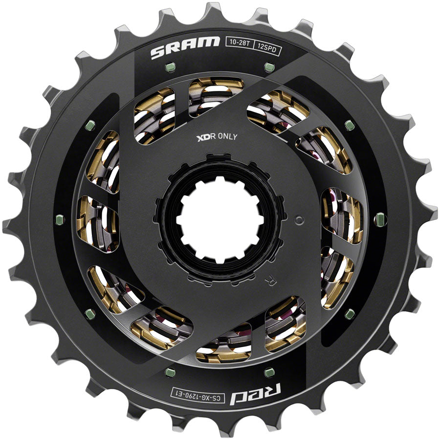 SRAM RED XG-1290 Cassette - 12-Speed, For XDR Driver Body, E1