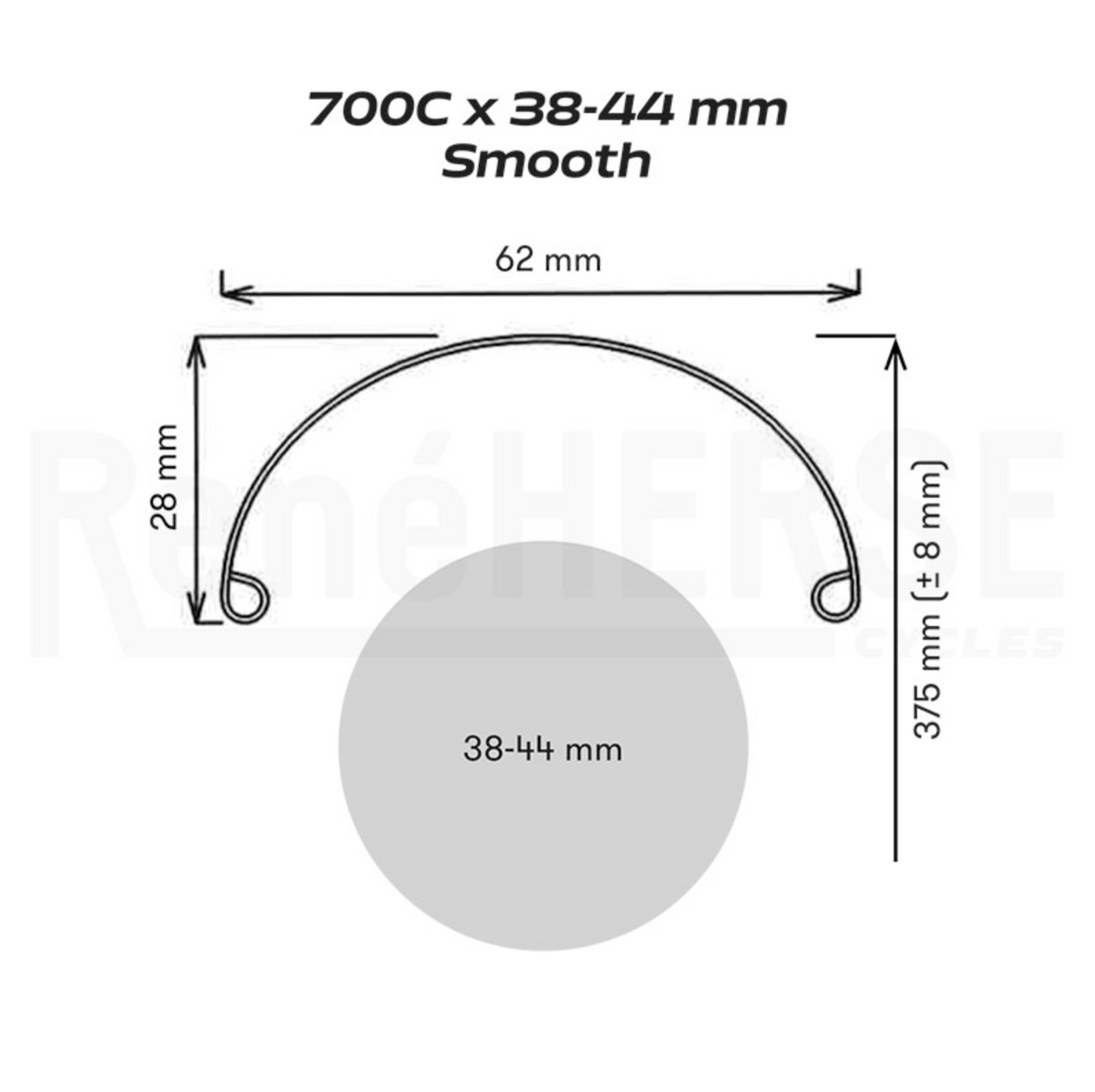 Rene Herse Smooth Fenders 700C for 38-44 mm tires (H80 700C)