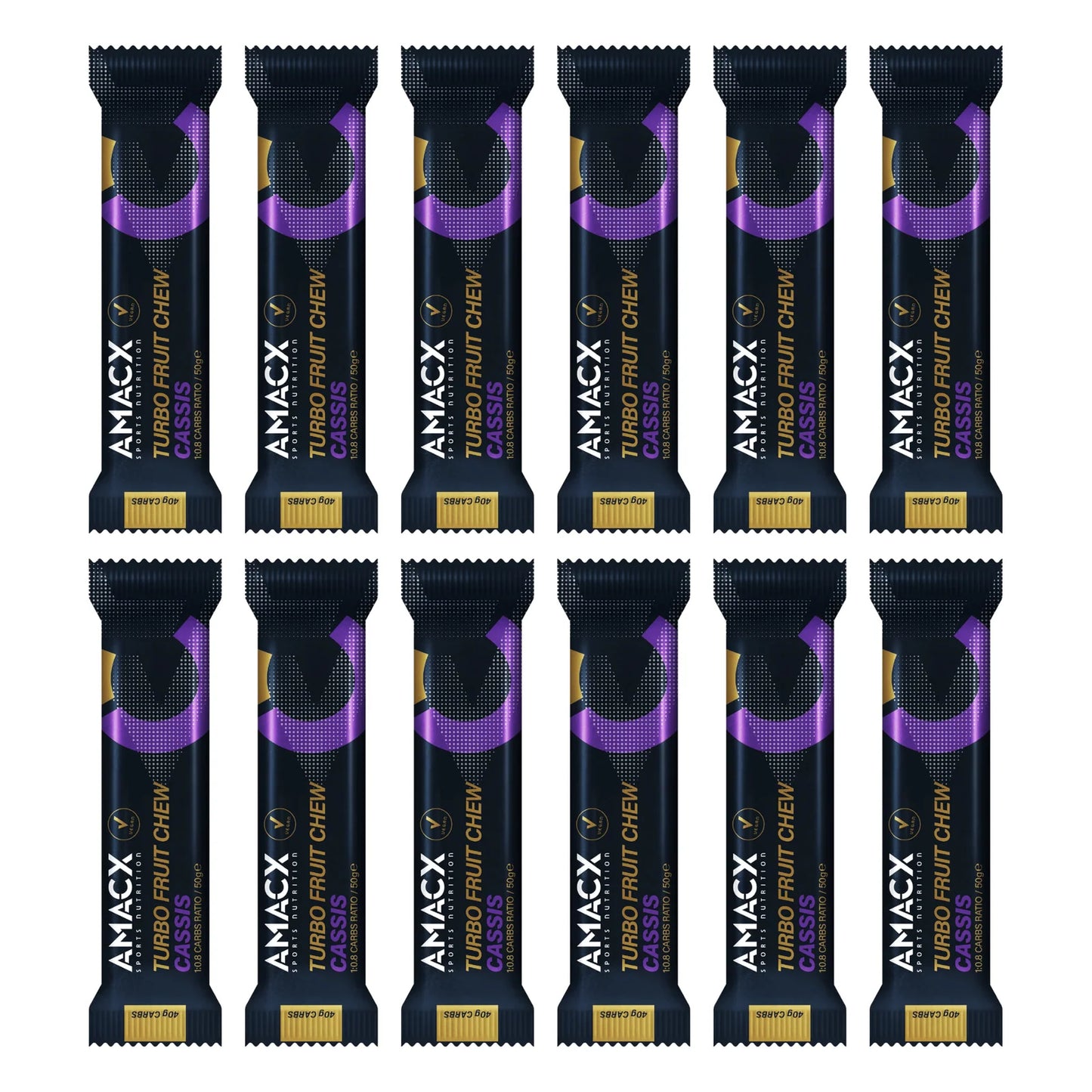 Amacx Turbo Fruit Chew Black Currant 12 pack